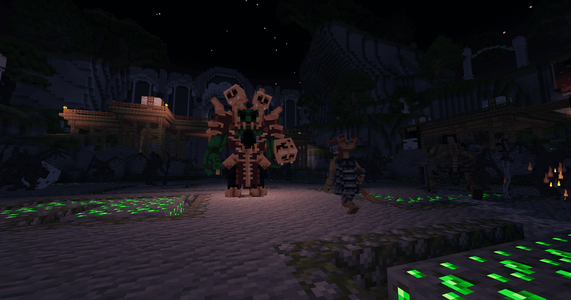 Nightmare boss arena with enemies in NobleMC